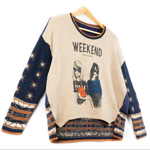 Comfy Knit Women's Fashion Weekend Graphic Sweater - Picture 4 of 6